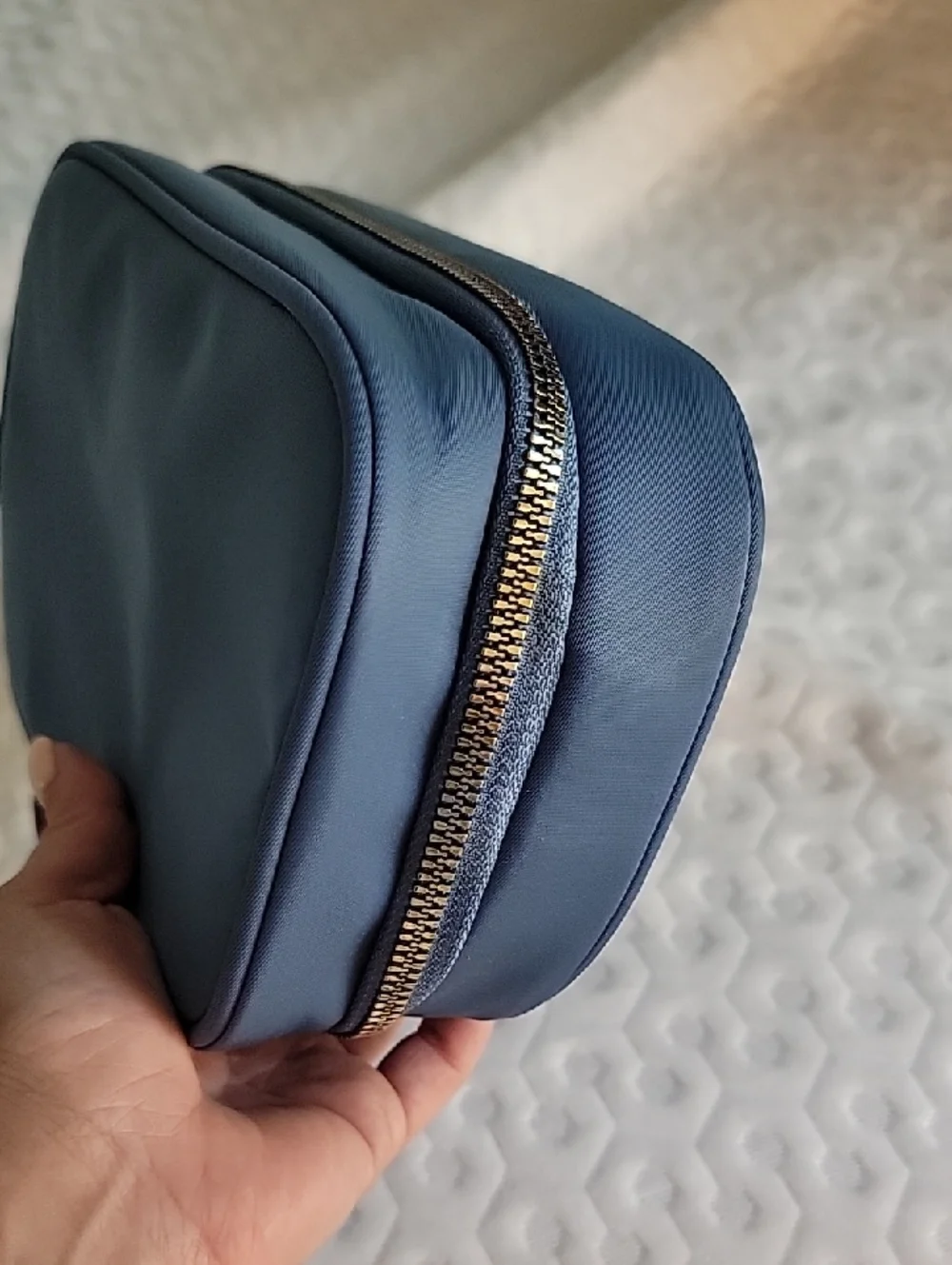 Life Is Good Slate Blue Double Compartment Cosmetic Pouch